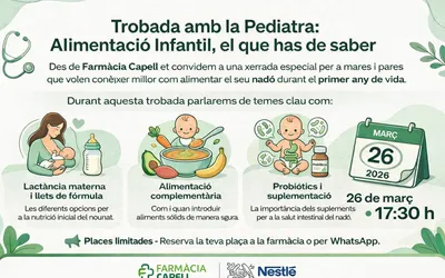 Encuentro con la Pediatra en Farm&agrave;cia Capell: Alimentaci&oacute;n Infantil, lo que debes saber