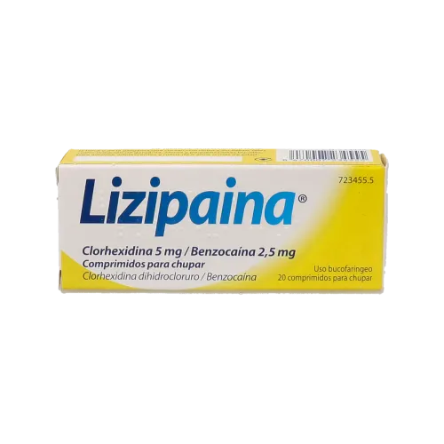 Lizipaina clorhexidina/benzocaina 5 mg/2,5 mg 20