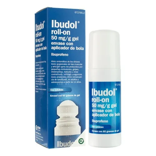 Ibudol roll-on 50 mg/g gel cutaneo 1 tubo con aplicador de bola 60 g