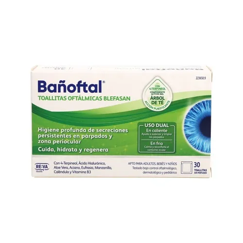 Bañoftal toallitas oftalmicas blefasan 30 unidad