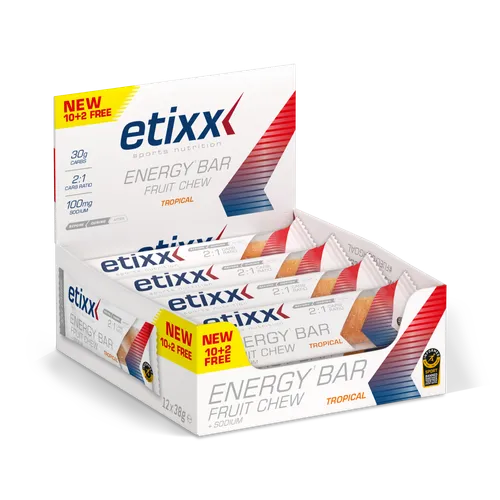 Barra energética masticable de fruta 12x38g - tropical