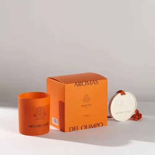 Estuche aromas del olimpo vela + medallon atenea