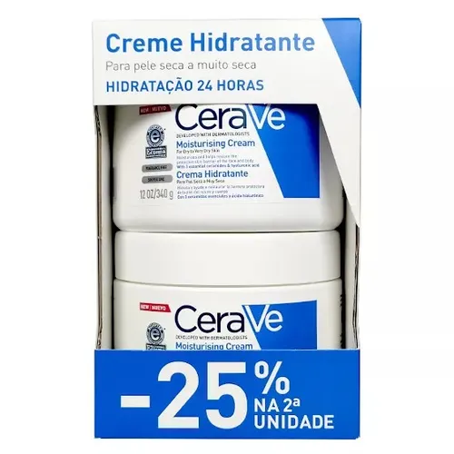 Cerave Crema Hidratante Diaria Rostro Y Cuerpo Duplo 2x340 ml