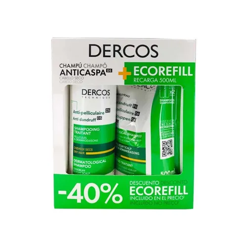 Vichy Dercos Champú DS Anticaspa Seca/Picores 390ml+500ml