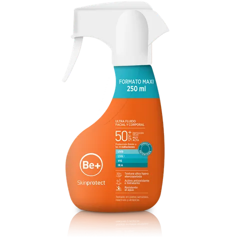BE+ Skinprotect Ultra Fluido Spray Facial y Corporal SPF 50+ 250 ml