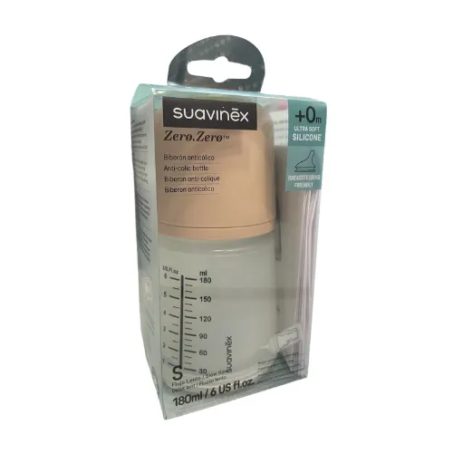 Biberon anticolico t silicona suavinex + 0 meses 1 envase 180 ml talla s light sand