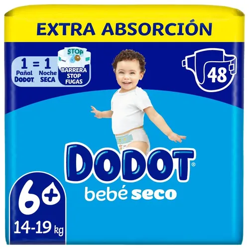 Pañales Dodot bebé seco T6 14-19 kg 48 unidades