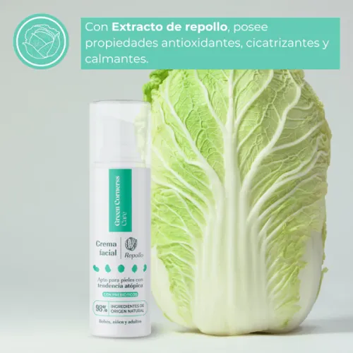 Crema facial de repollo apta para piel atópica Green Cornerss 50 ml