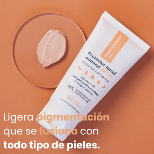Protector solar mineral SPF50 apto para pieles sensibles Green Cornerss 50 ml