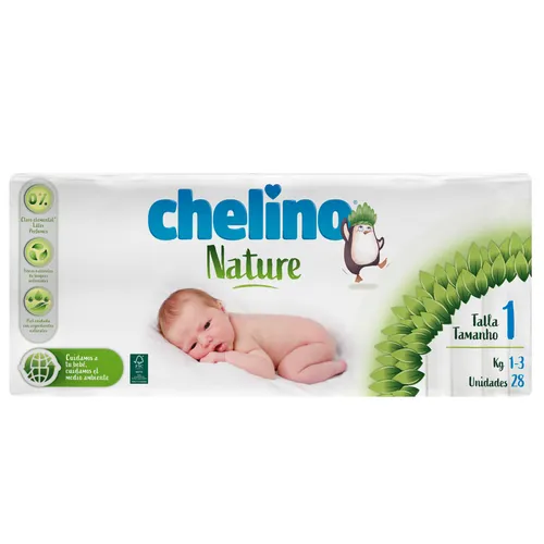 Chelino Pañal Inf Nature T/1 1-3 Kg 28 Un