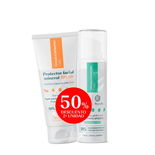 Pack Protector facial + Crema facial al 50% Green Cornerss