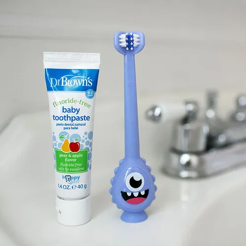 Dr Brown´s Cepillo de dientes para niños pequeños monstruo morado 1-4 años