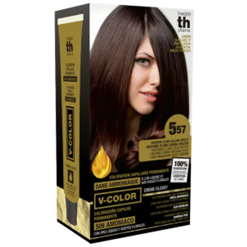 Kit Tinte en casa TH pharma 557 castaño claro caoba violeta