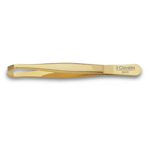 3 Claveles Pinza Depilar Cangrejo Oro 9cm