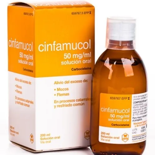 Cinfamucol carbocisteína 50 mg/ml solución oral 200 ml