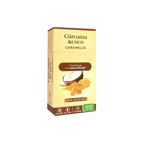 Santé Verte Caramelos Cúrcuma y Coco Caja 35g