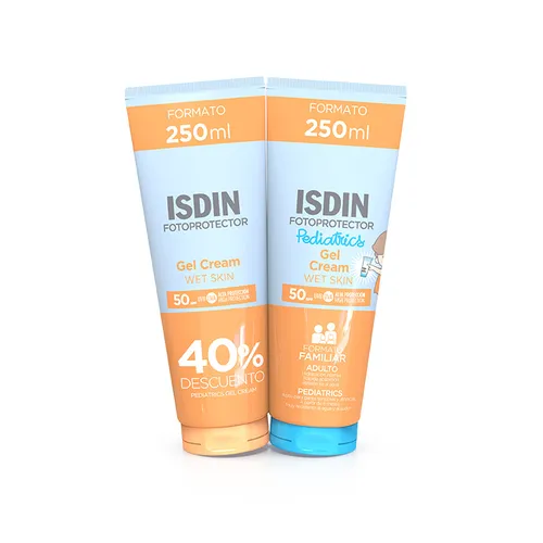 Isdin fotoprotector pack familiar gel-crema 250 ml + gel-crema pediatrics 250 ml