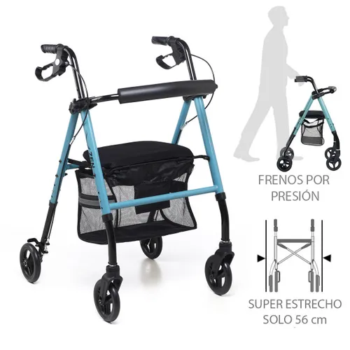 Rollator aluminio frenos zen