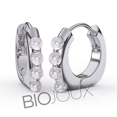 Biojoux Pendiente Dolores Perla Plata 18mm