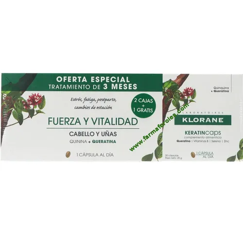Klorane Keratin Caps Anticaida Capilar 3 meses