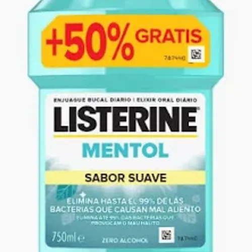 Listerine Mentol Zero Sabor Suave 500ml + 250ml Gratis