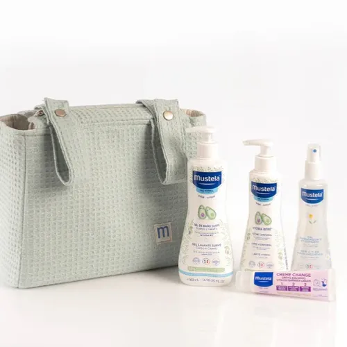 MUSTELA BOLSA CARRITO BEIGE / VERDE