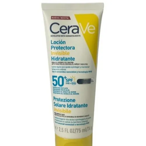 CERAVE LOCION PROTECTORA INVISIBLE CUERPO Y ROSTRO 50+SPF 75ML