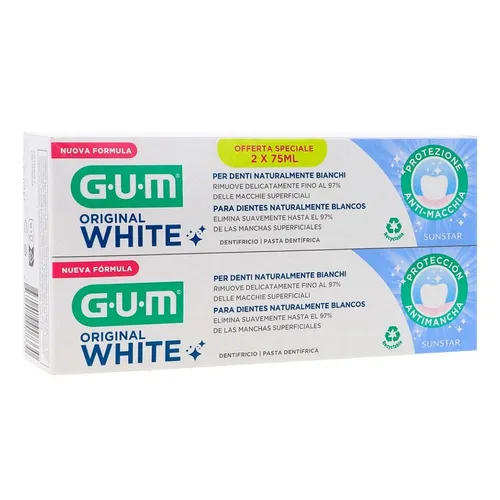 gum original white duplo pasta dentrifica 2x75 ml
