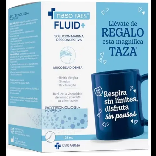 NASO FAES FLUID SOLUCIÓN MARINA DESCONGESTIVA 125 ML + TAZA REGALO