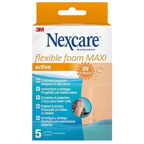 NEXCARE TIRITAS FLEXIBLES FOAM MAXI ACTIVE 5U