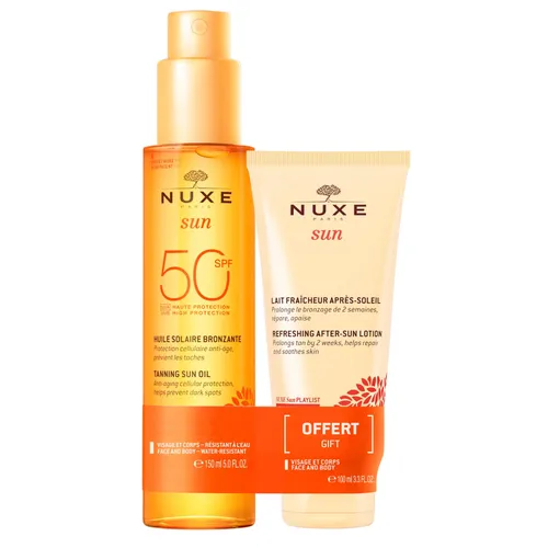Nuxe sun aceite bronceador rostro y cuerpo spf 30 150ml + leche after sun 100ml