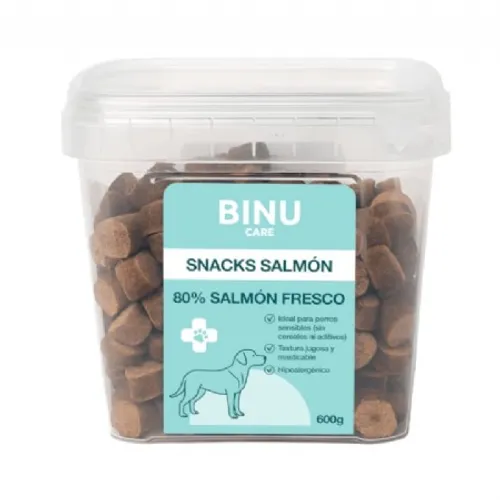 Binu Snacks de Salmón para Perros 600 g | Snack Natural Hipoalergénico