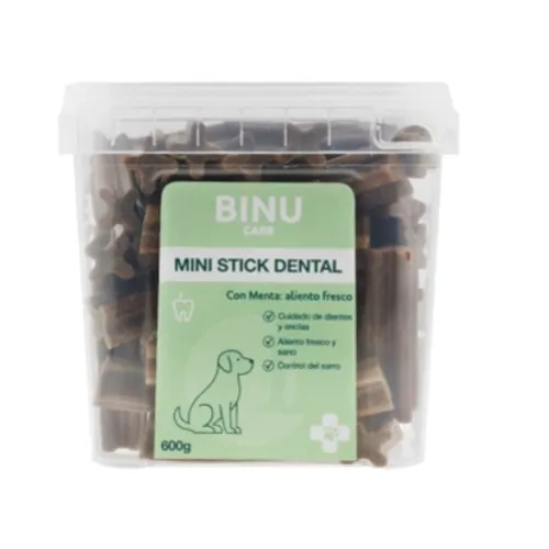 Binu Mini Stick Dental para Perros 600 g | Snack Dental con Menta
