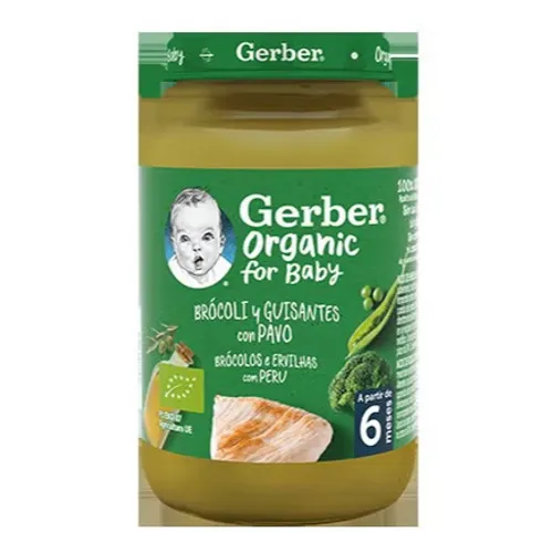 Gerber tarrito Bio Brocoli Guisantes Pavo 190 G