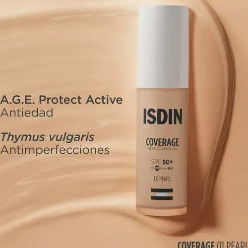 Isdin Coverage  Base De Maquillaje con SPF 50+ Pearl Nª 1 30gr