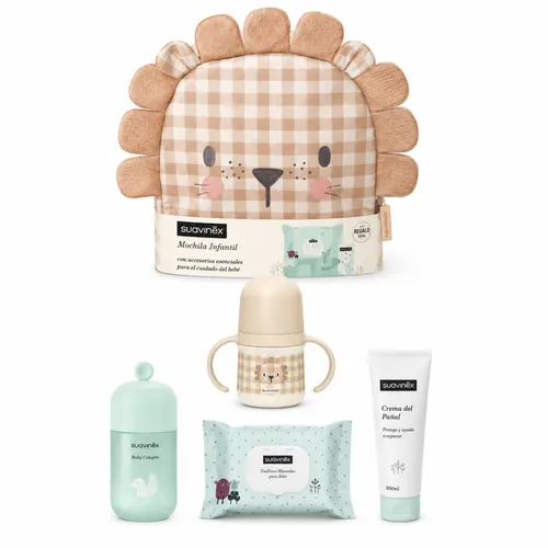 Suavinex Mochila Infantil León + Crema del Pañal 300 ml + Baby Cologne 100 ml