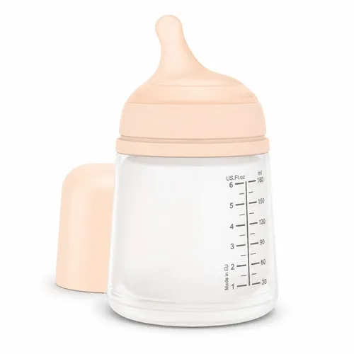 Biberón Anticólico Tetina de Silicona Suavinex +0 Meses 180 ml Talla S Almond