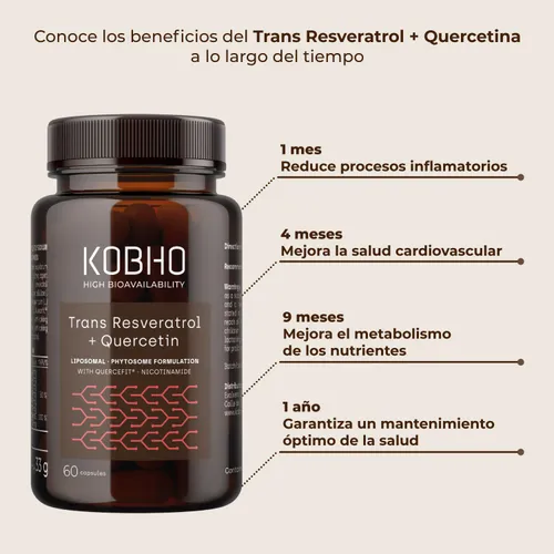 TRANS RESVERATROL + QUERCITINA KOBHO 60 caps
