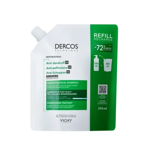 DERCOS Recàrrega de Xampú DS Anticaspa per a Cabells Normals a Grassos (Ecorefill)