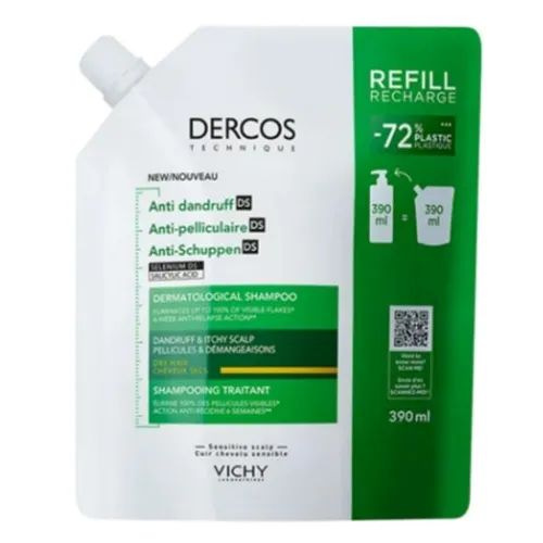 DERCOS Recàrrega de Xampú DS Anticaspa per a Cabells Secs (Ecorefill)