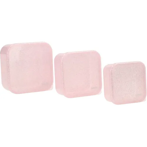 3 Cajas Almuerzo Glitter Pink