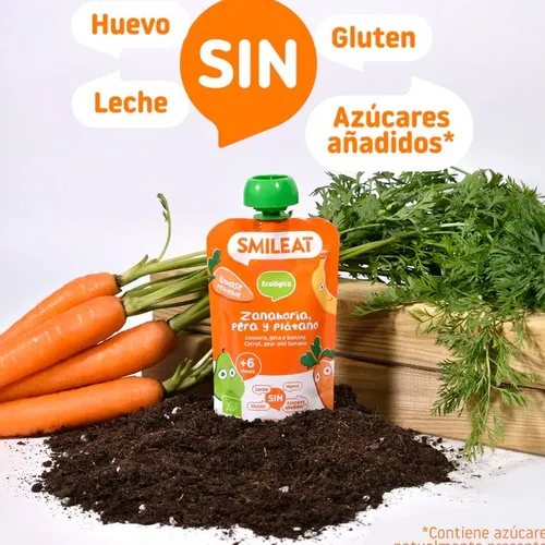 Smileat Pouch de Zanahoria, pera y plátano 100 g