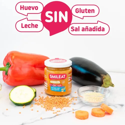 Smileat Tarrito de cachitos de lenteja roja con quinoa 230 g