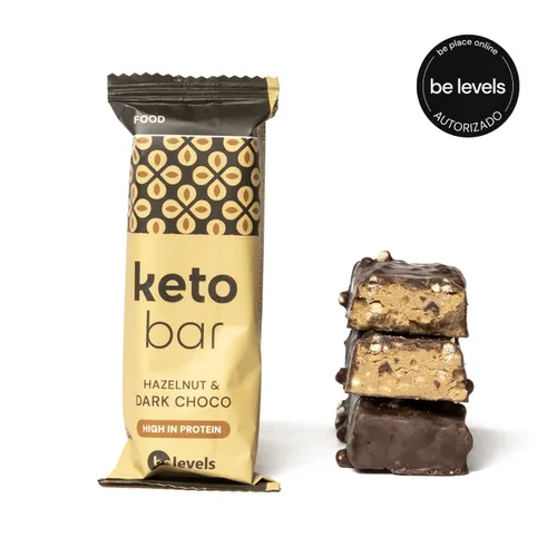 keto protein bar be levels sabor avellana y chocolate
