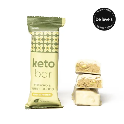 keto protein bar be levels sabor pistacho y chocolate blanco