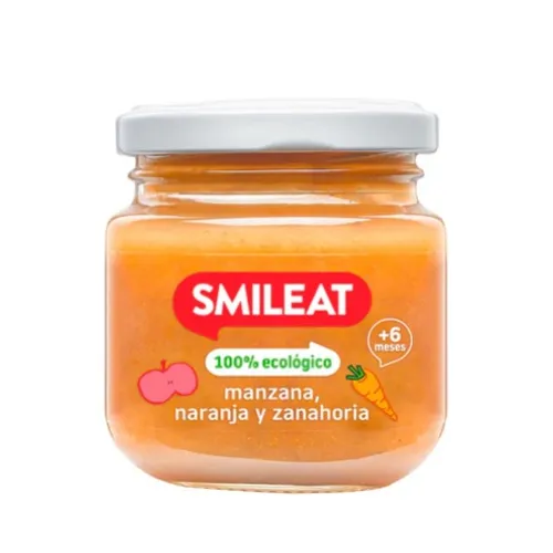 Smileat Tarrito Manzana, naranja y zanahoria 130 g