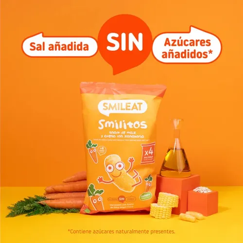 Smileat Smilitos de maíz y avena con zanahoria