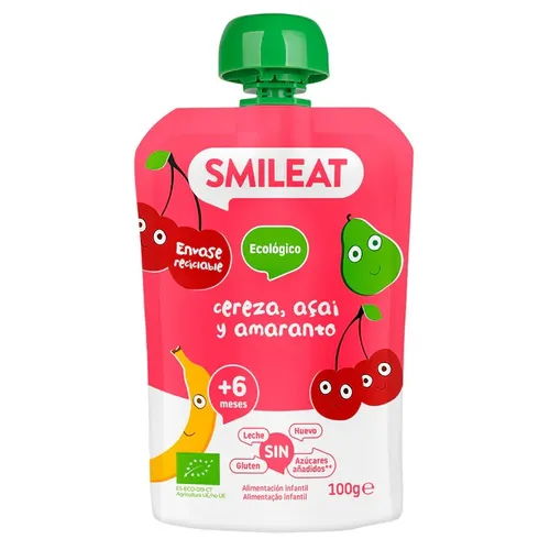 Smileat Pouch de Cereza, açai y amaranto 100 g