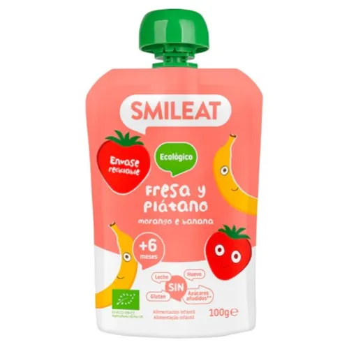 Smileat Pouch de Fresa y plátano 100 g