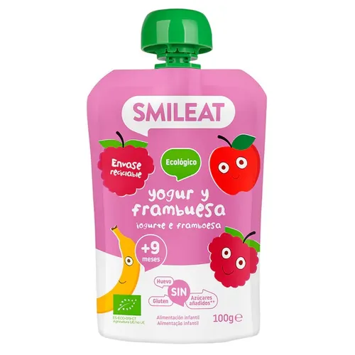 Smileat Pouch de Yogur y frambuesa 100 g
